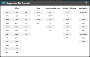 File formats in MateCat